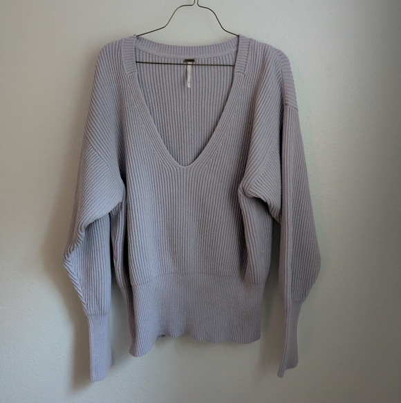Free People Allure Lavender V-neck Sweater - Picture 2 of 5